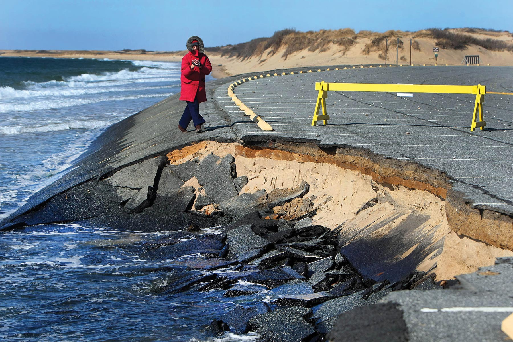 Coastal road damage